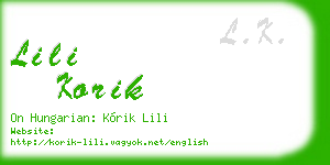 lili korik business card
