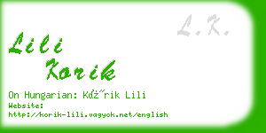 lili korik business card